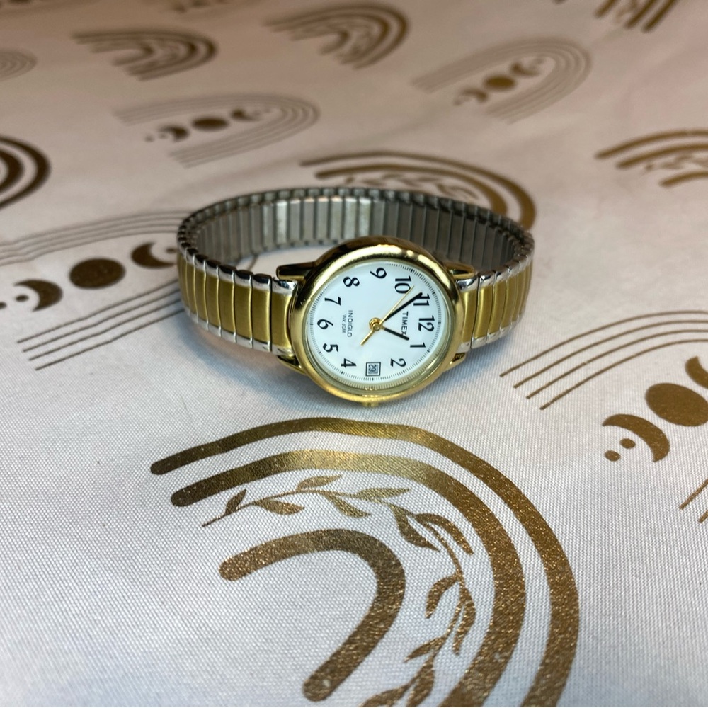 Timex Gold and Silver Analog Watch with Stretch Band